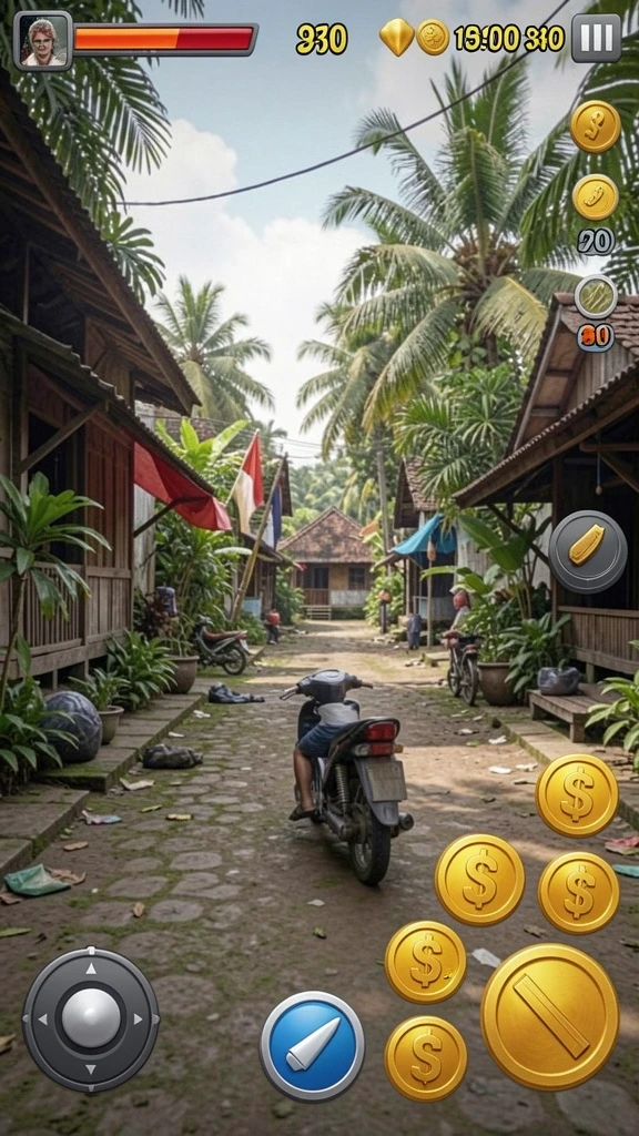 Pemandangan indah dari salah satu level permainan.