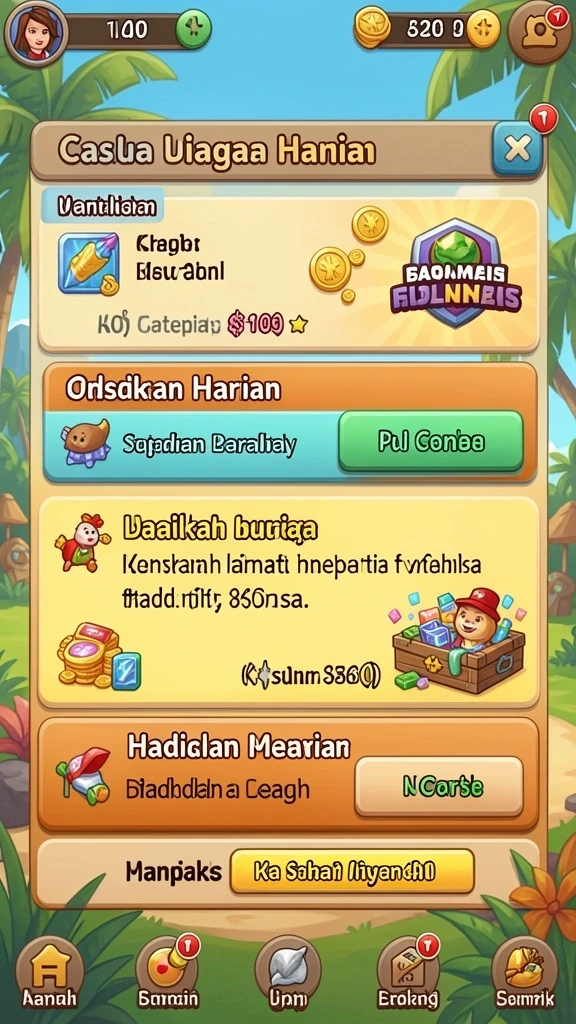 Pengalaman permainan yang seru di setiap level.