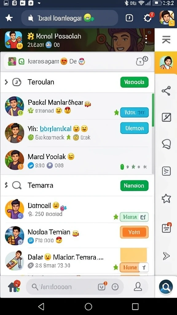 Fitur interaksi sosial yang memudahkan berkomunikasi.
