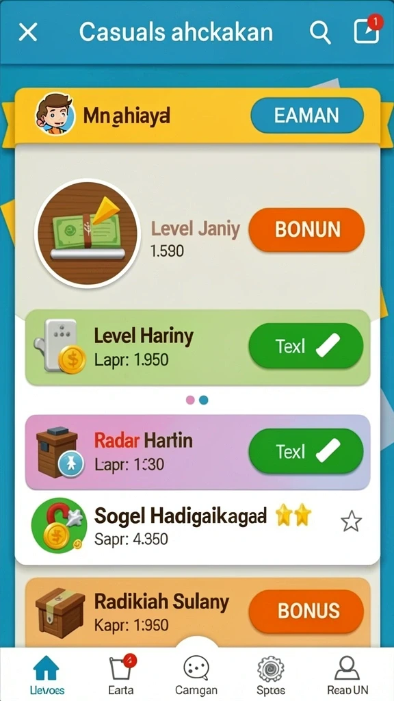 Beragam permainan judi dalam satu aplikasi.